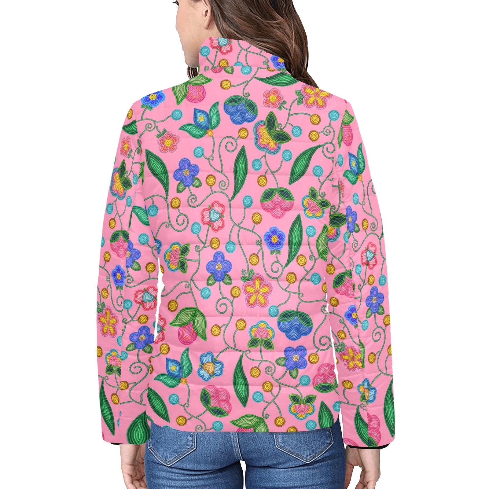 Skyberry Serenade Pink Women's Stand Collar Padded Jacket