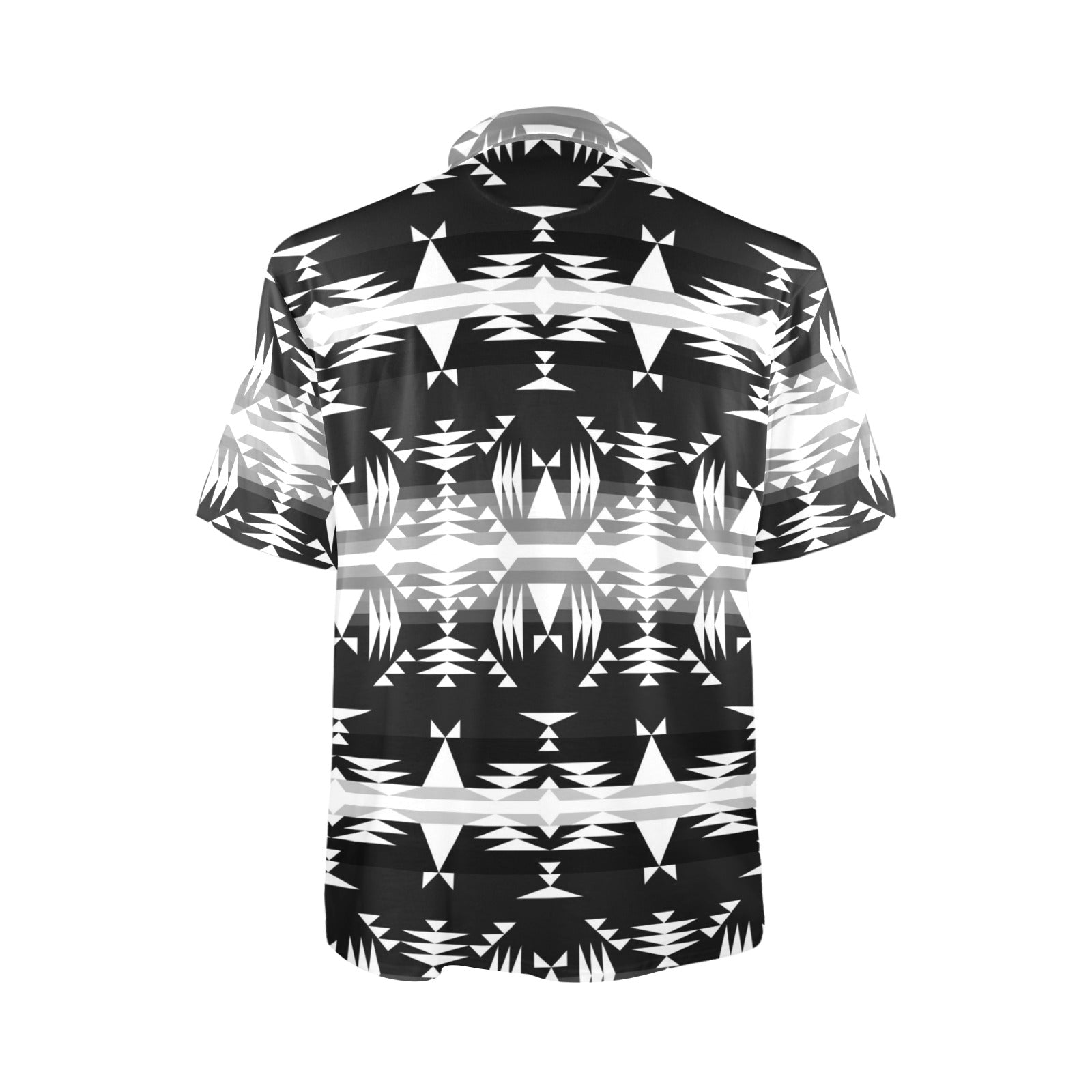 Between the Mountains Black and White Polo Shirt