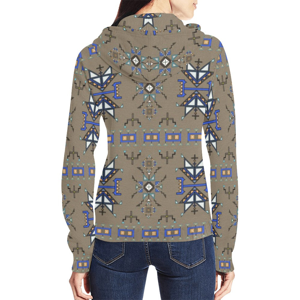 Eagle Strike Brown Full Zip Hoodie for Women