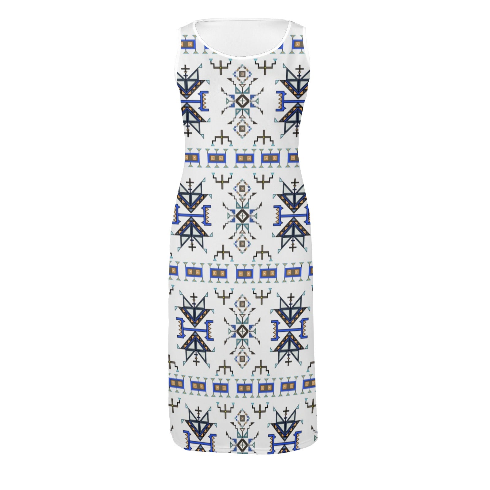 Eagle Strike White Phaedra Sleeveless Open Fork Long Dress