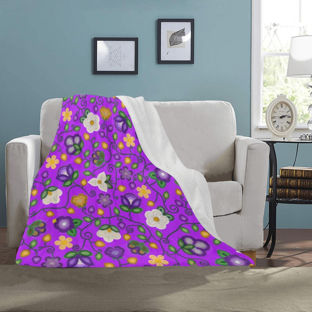 Midnight Moss Bloom Purple Ultra-Soft Micro Fleece Blanket 40"x50"