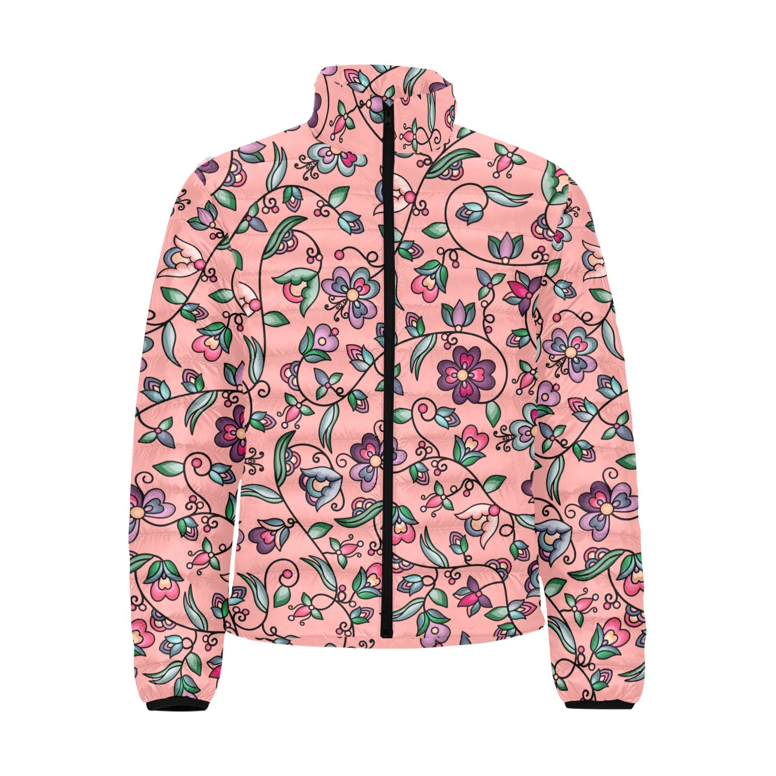 Amber Evening Garland Peach Men's Padded Jacket