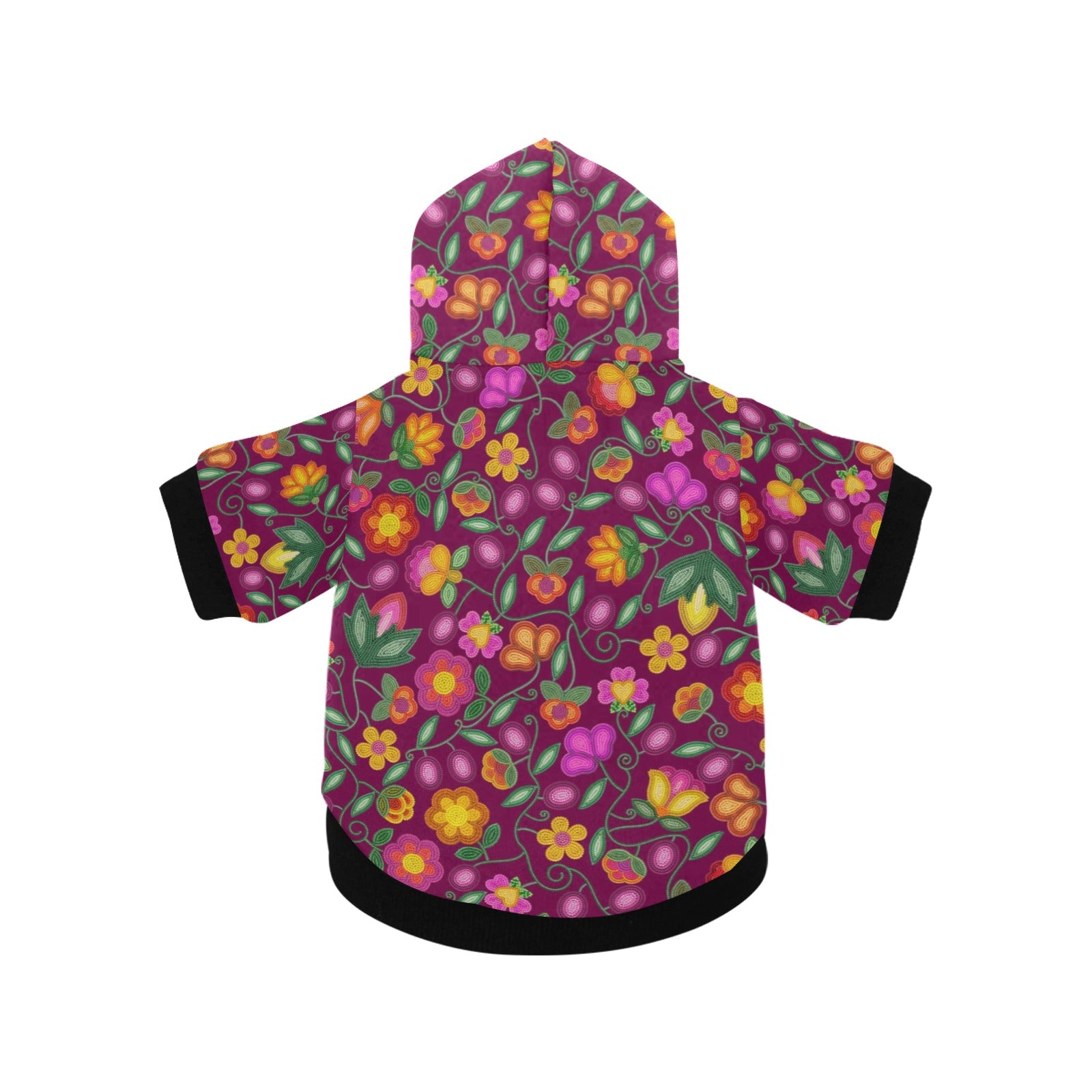 Boreal Bounty Dark Magenta Pet Dog Hoodie
