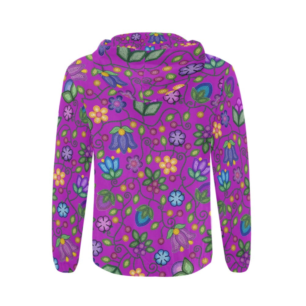Bloom Uplift Purple Men's Zipper Hoodie