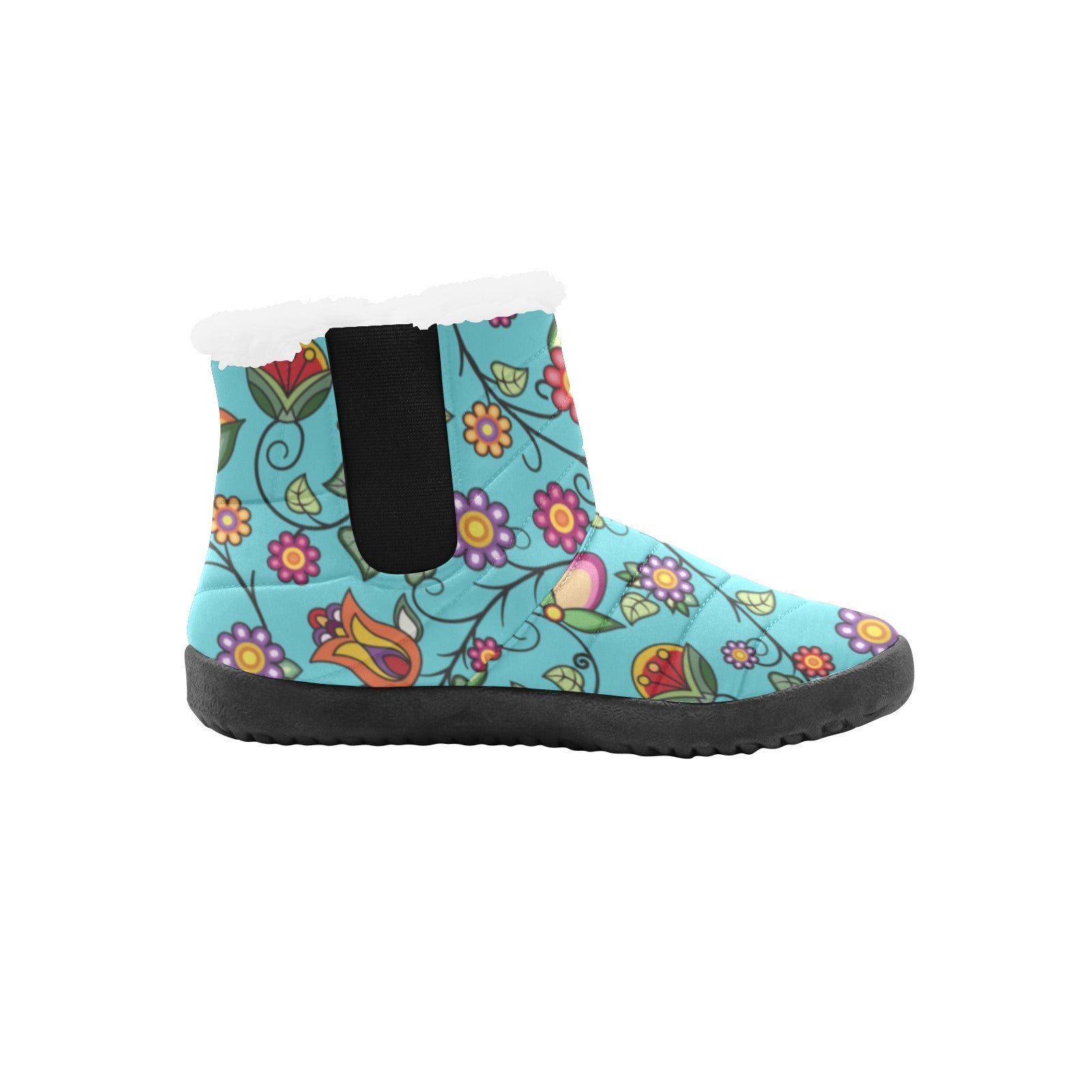 Heartbeat Petals Turquoise Men's Padded Winter Boot