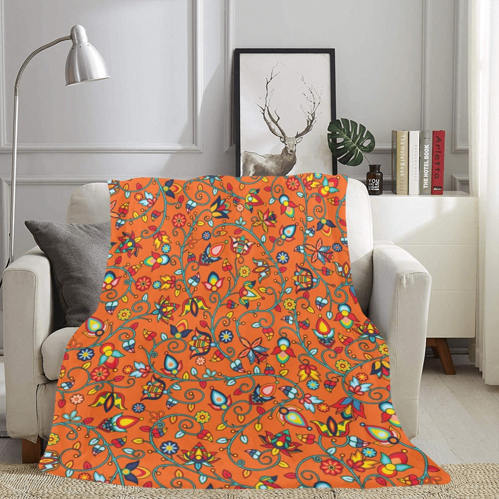Thorny Path Orange Ultra-Soft Micro Fleece Blanket 60"x80"