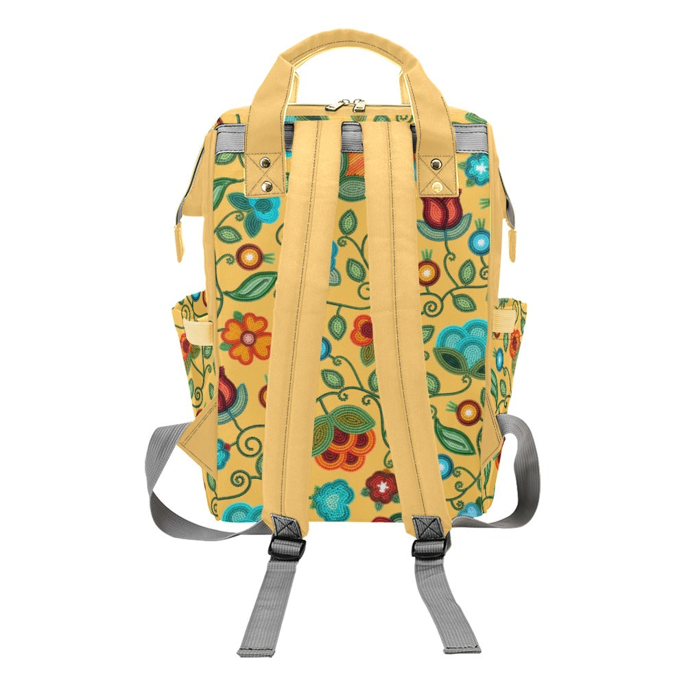 Prairie Fire Petals Honey Multi-Function Diaper Backpack/Diaper Bag