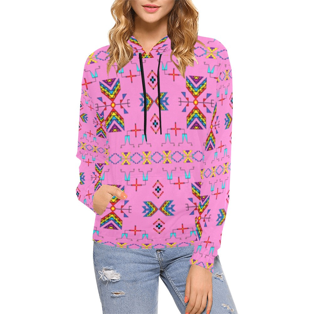 Rainy Chief Rainbow Blush Hoodie for Women (USA Size)