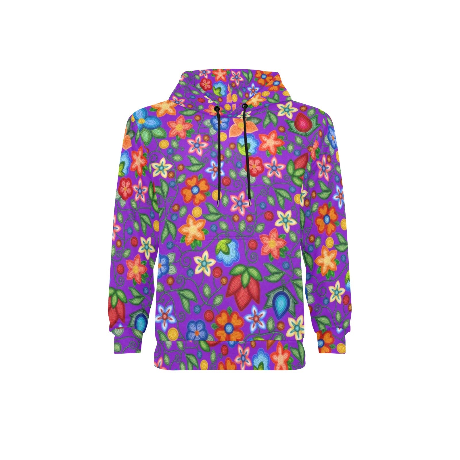 Morning Harmony Purple Men's Long Sleeve Fleece Hoodie