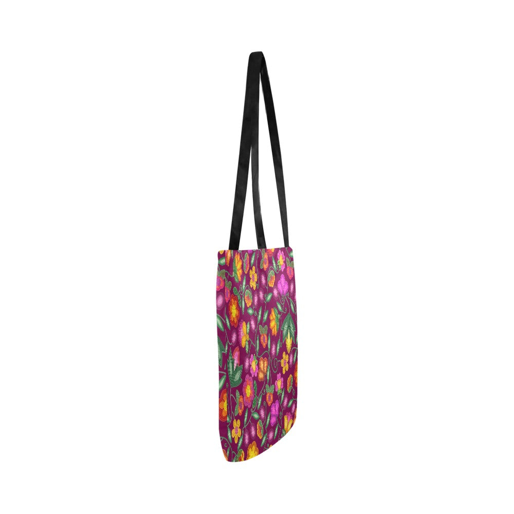 Boreal Bounty Dark Magenta Reusable Shopping Bag (Two sides)