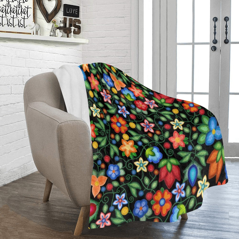 Morning Harmony Black Ultra-Soft Micro Fleece Blanket 50"x60"