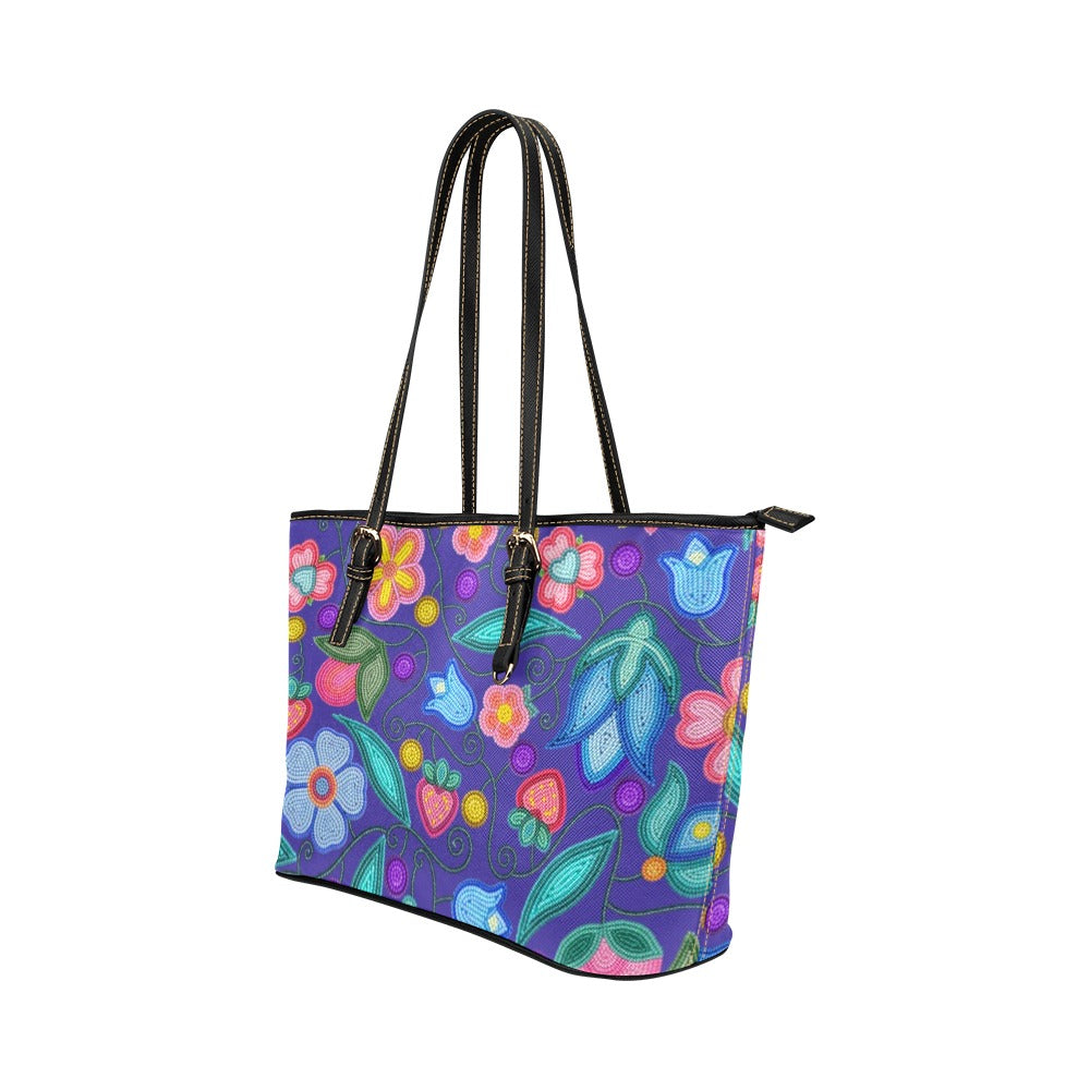 Sweet Offering Indigo Leather Tote Bag/Large