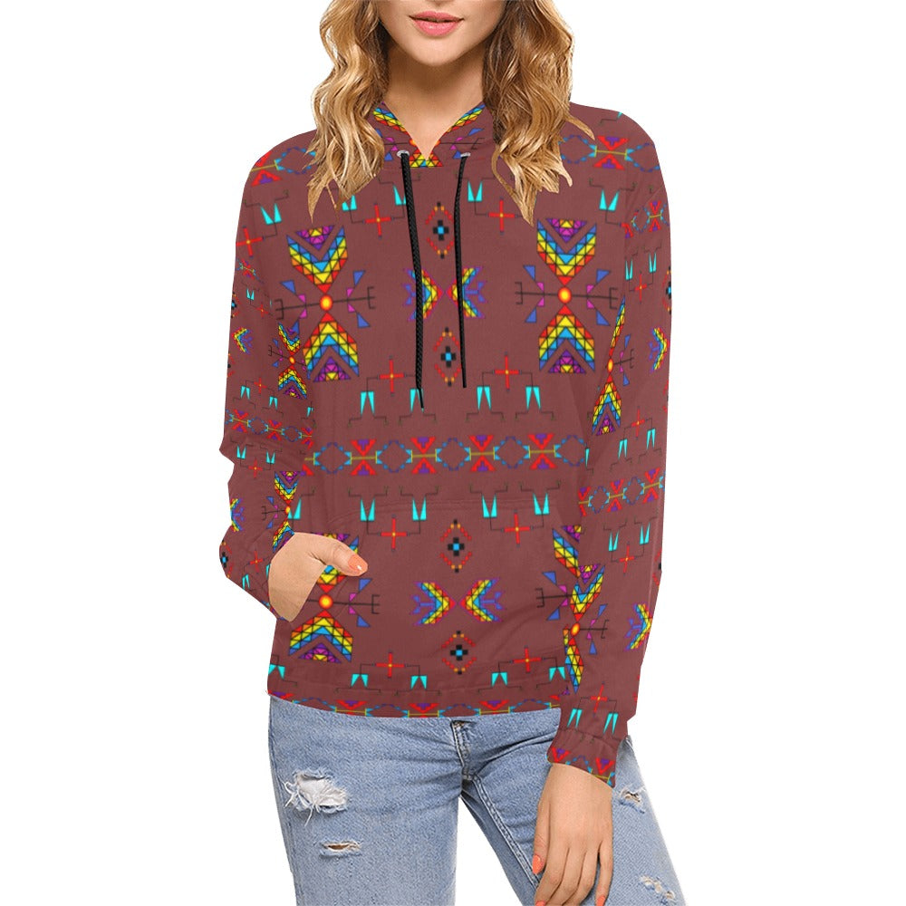 Rainy Chief Rainbow Earth Clay Hoodie for Women (USA Size)