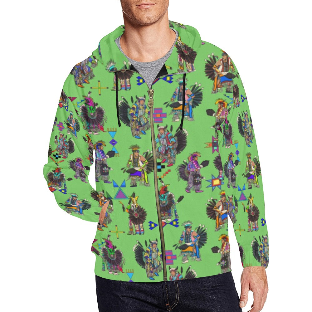 Men's Tradish Dancers Grass Men's Zipper Hoodie