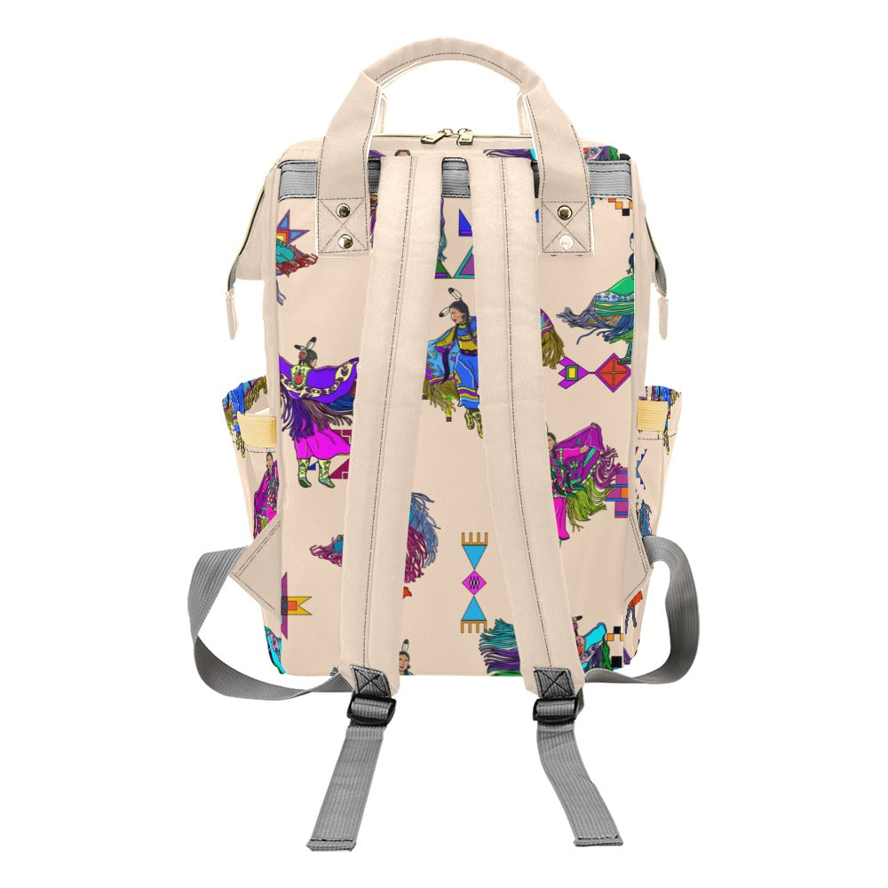 Women's Fancy Dancers Muslin Multi-Function Diaper Backpack/Diaper Bag