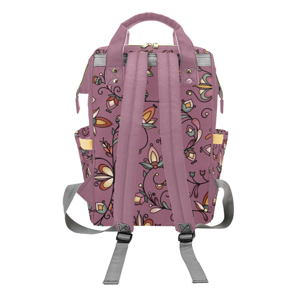 Burnt Sky Petals Magenta Multi-Function Diaper Backpack/Diaper Bag