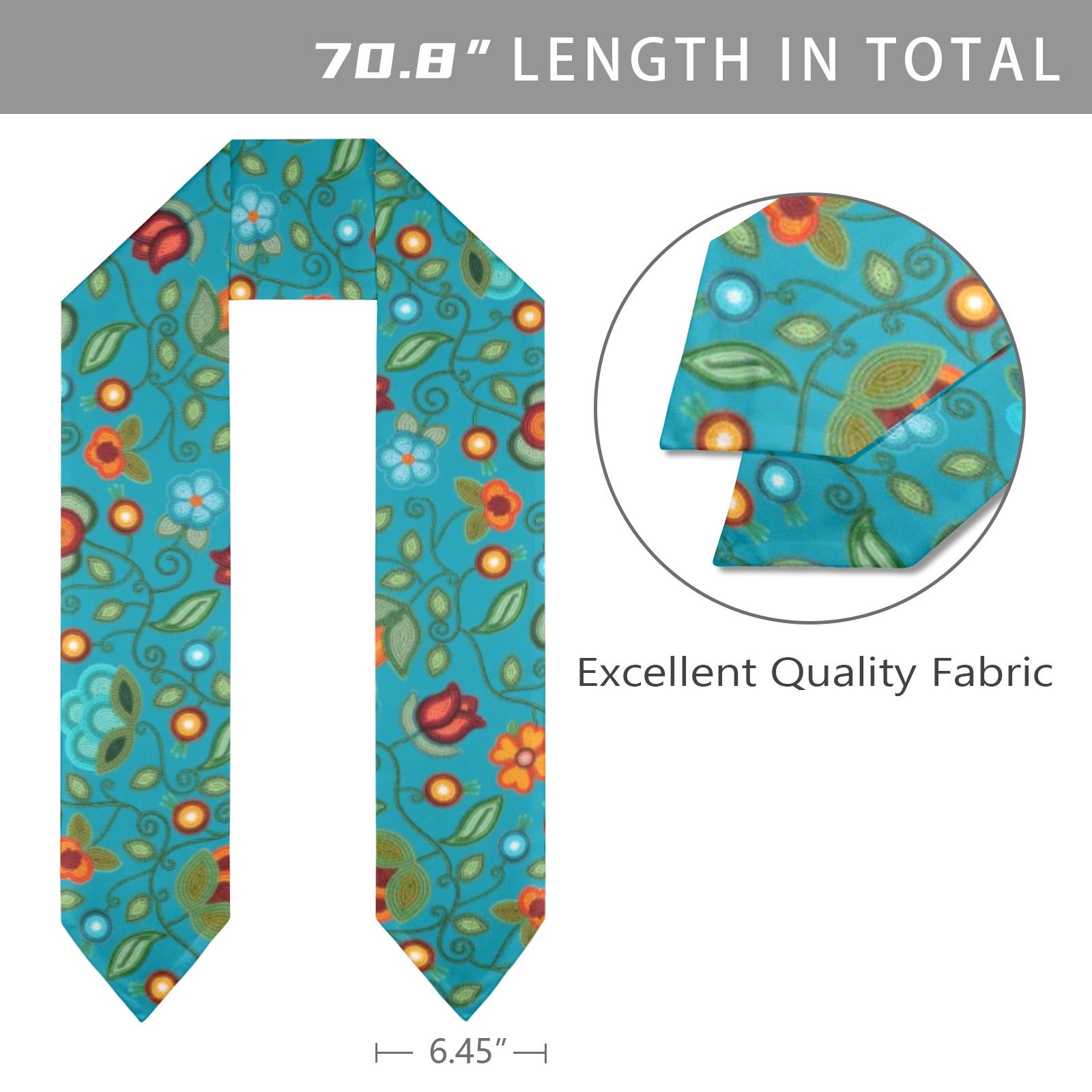 Prairie Fire Petals Ocean Graduation Stole