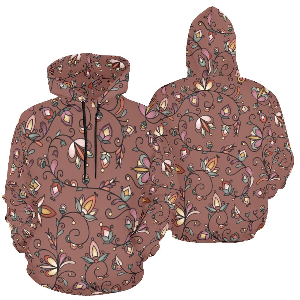 Burnt Sky Petals Brown Hoodie for Men (USA Size)