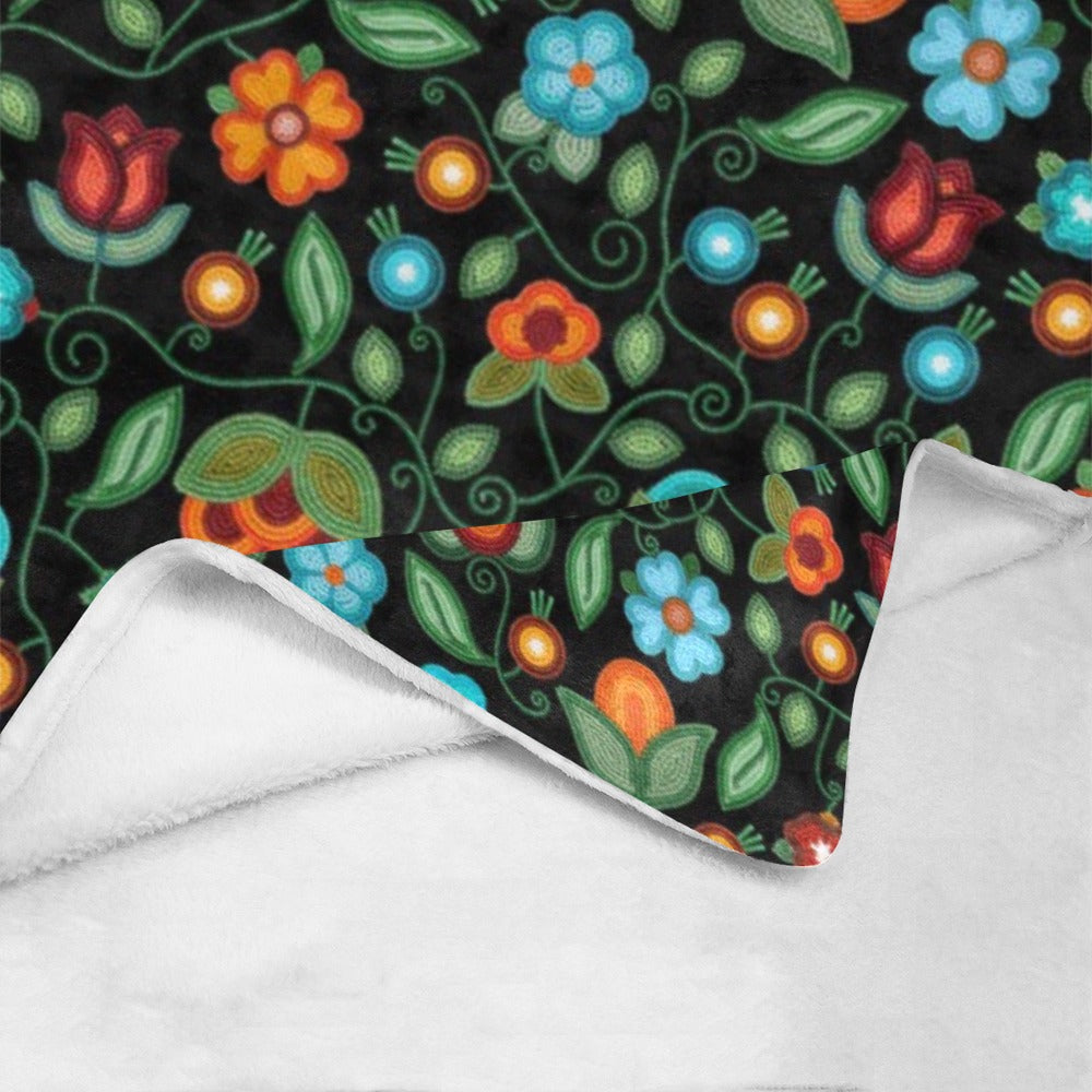 Prairie Fire Petals Black Ultra-Soft Micro Fleece Blanket 60"x80"