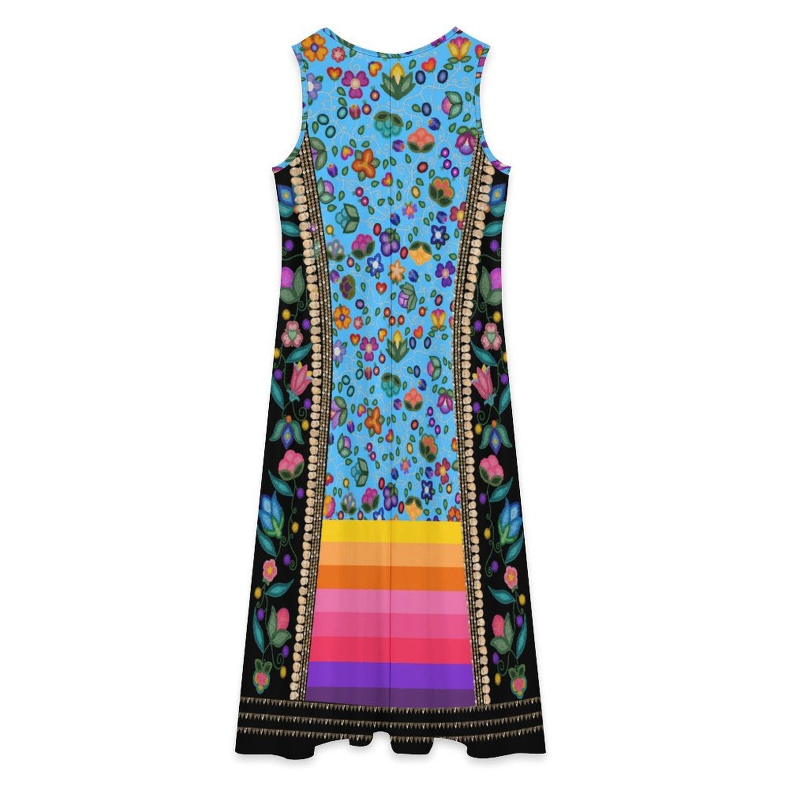 Beaded Offering Turquoise 2 Women's Sleeveless Long Dress