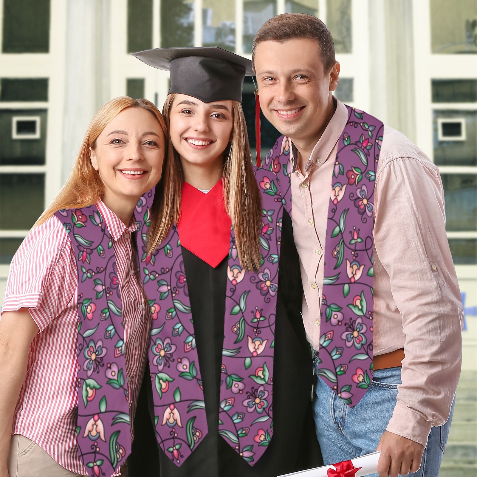 Amber Evening Garland Purple Graduation Stole