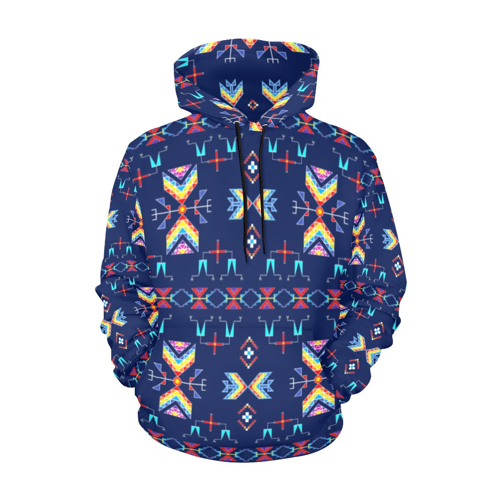 Rainy Chief Rainbow Night Lake Hoodie for Women (USA Size)