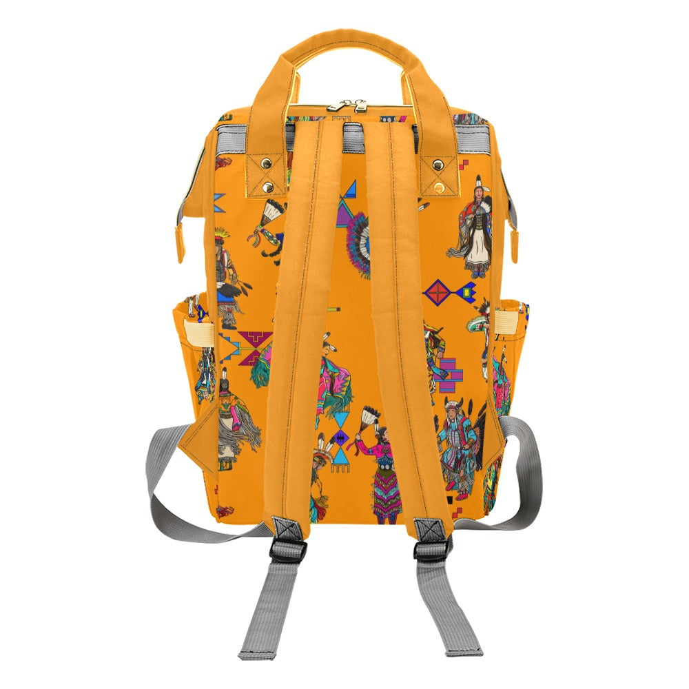 Grand Entry Dancers Orange Multi-Function Diaper Backpack/Diaper Bag