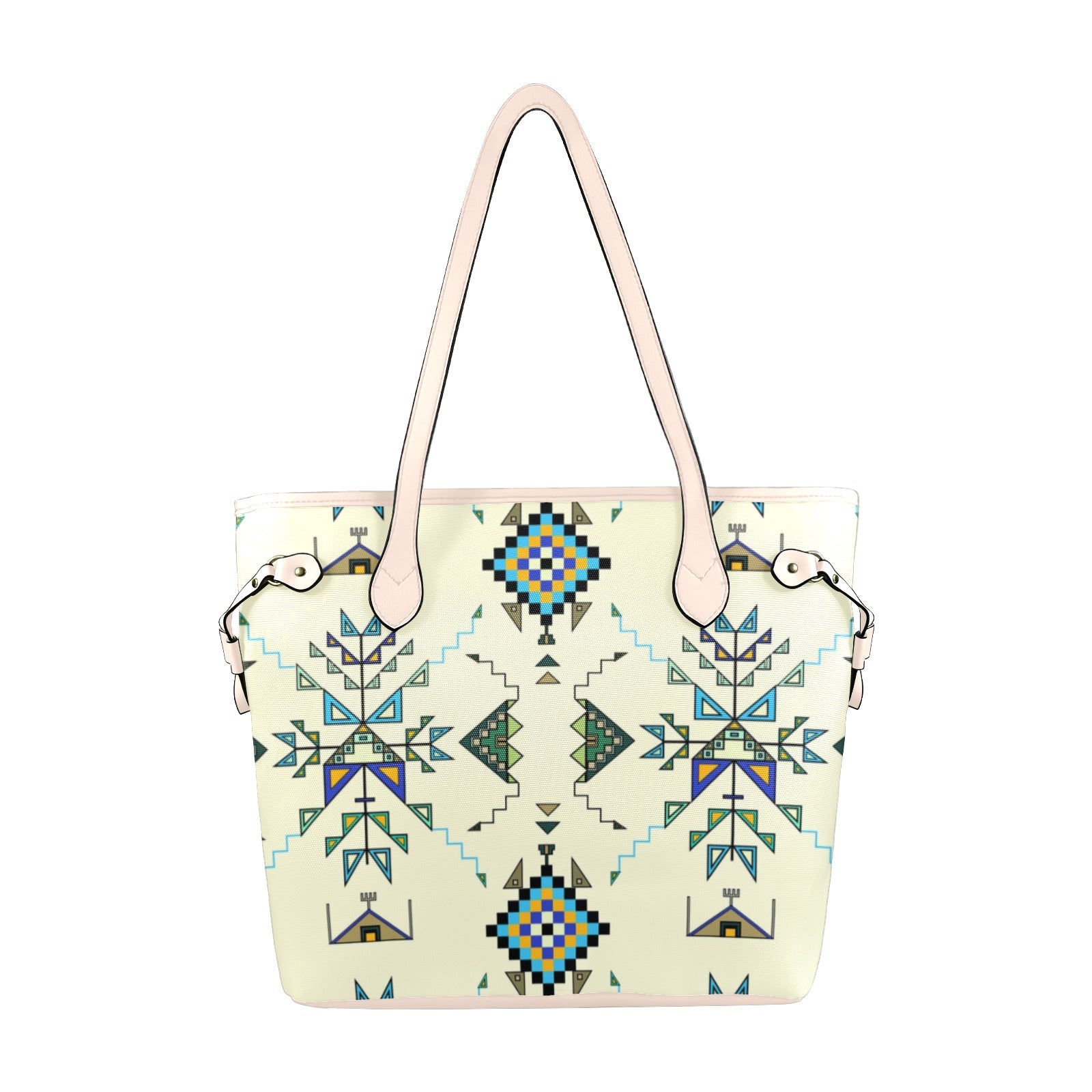 Bear Shield Cream Clover Canvas Tote Bag