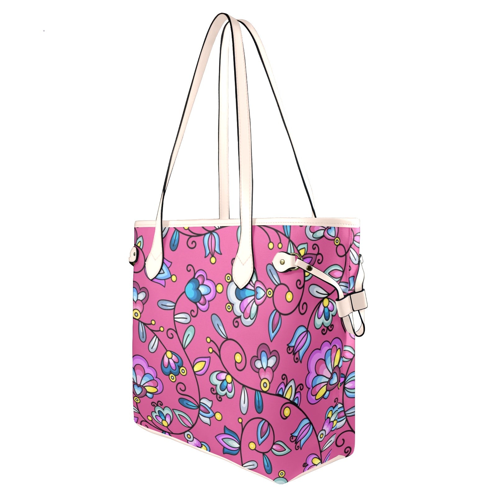 Autumn Bundle Blessing Pink Clover Canvas Tote Bag
