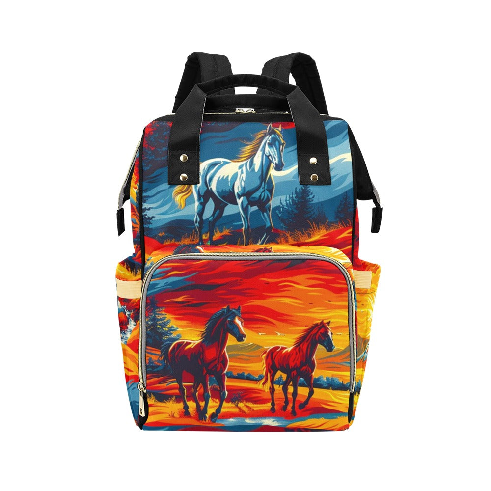 Wild Horses Multi-Function Diaper Backpack/Diaper Bag