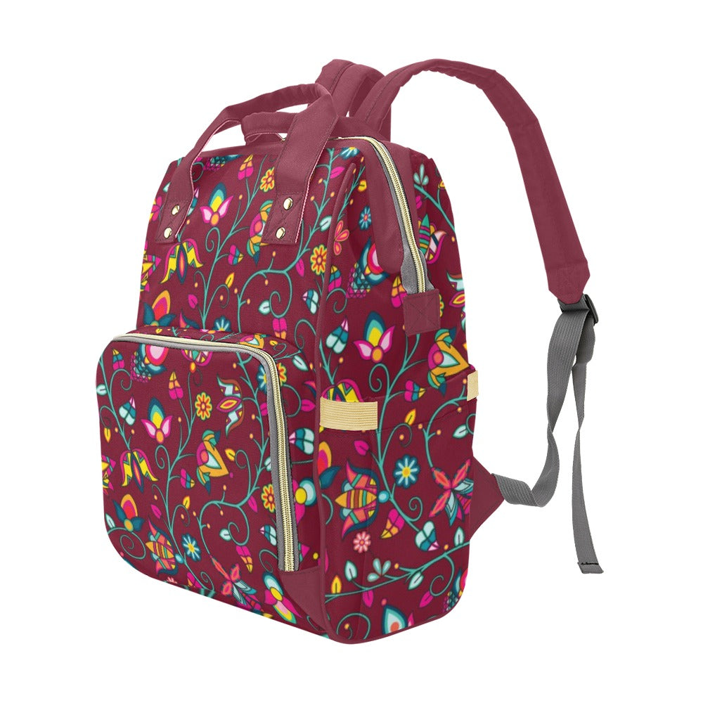 Thorny Path Cranberry Multi-Function Diaper Backpack/Diaper Bag