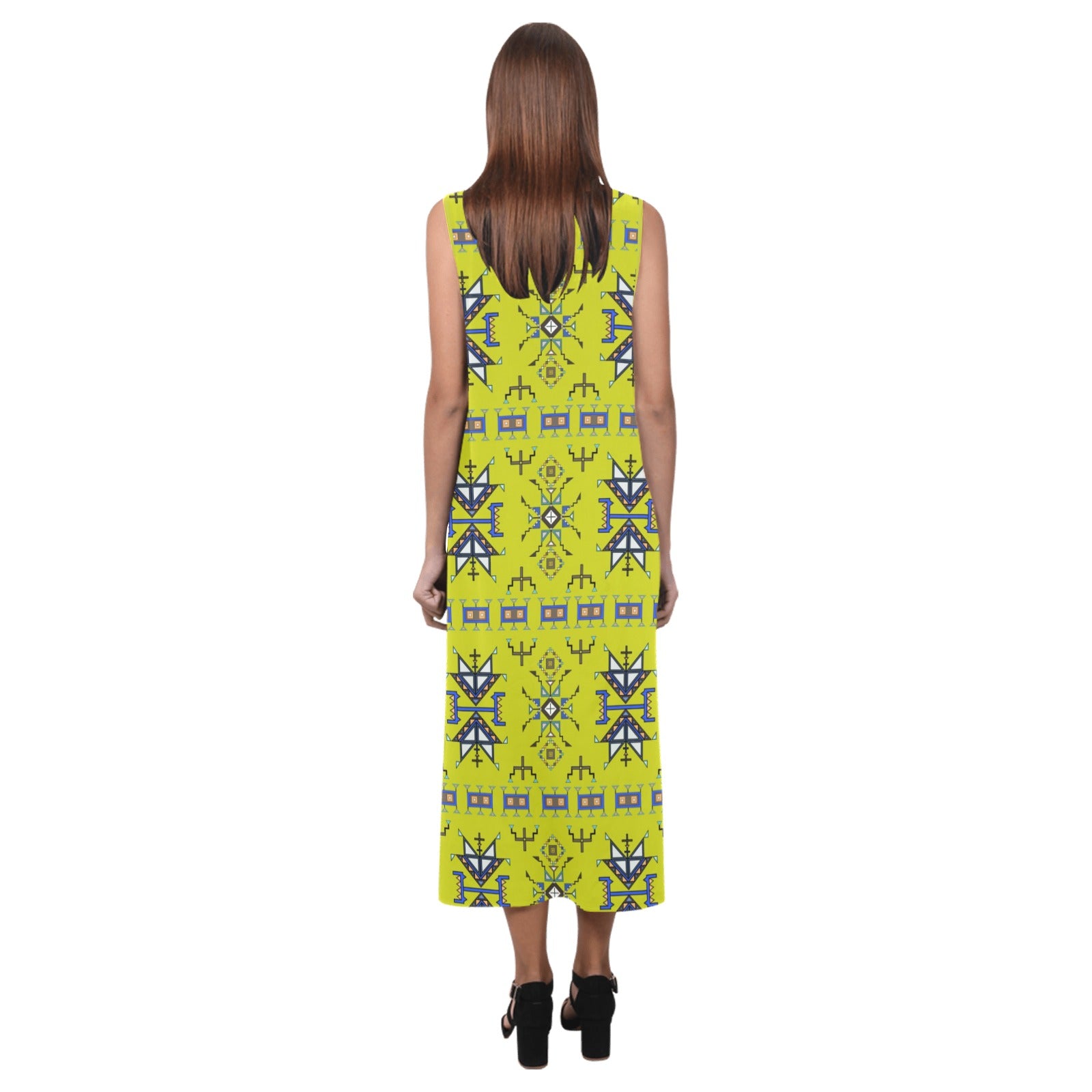 Eagle Strike Lime Phaedra Sleeveless Open Fork Long Dress