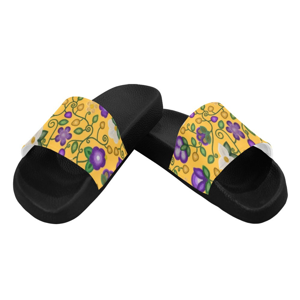 Midnight Moss Bloom Yellow Men's Slide Sandals