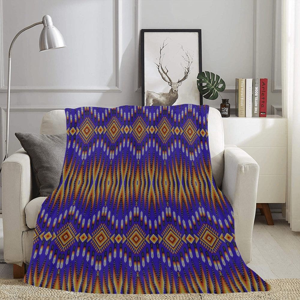 Fire Feather Blue Ultra-Soft Micro Fleece Blanket 60"x80"