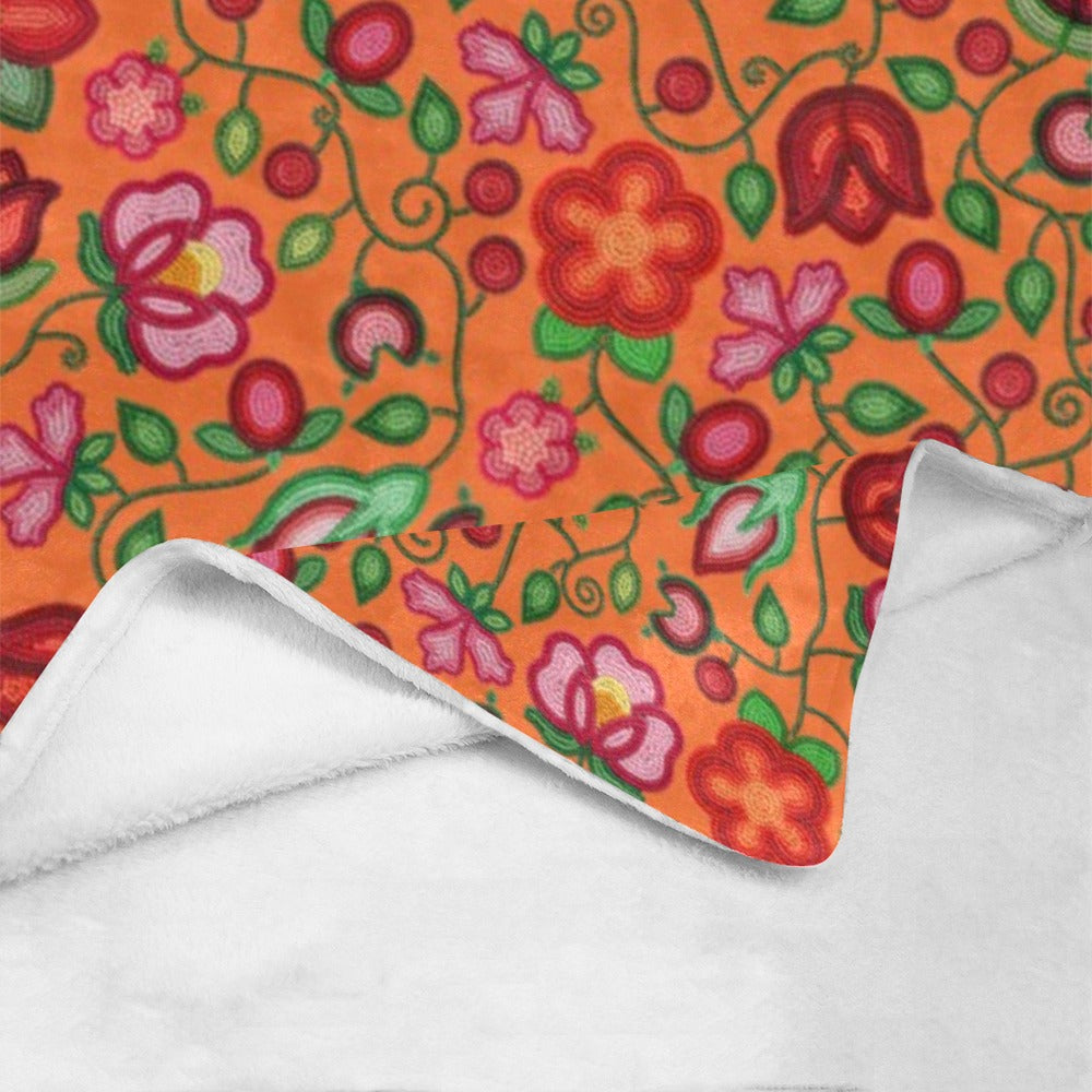 Rose Reverie Orange Ultra-Soft Micro Fleece Blanket 60"x80"