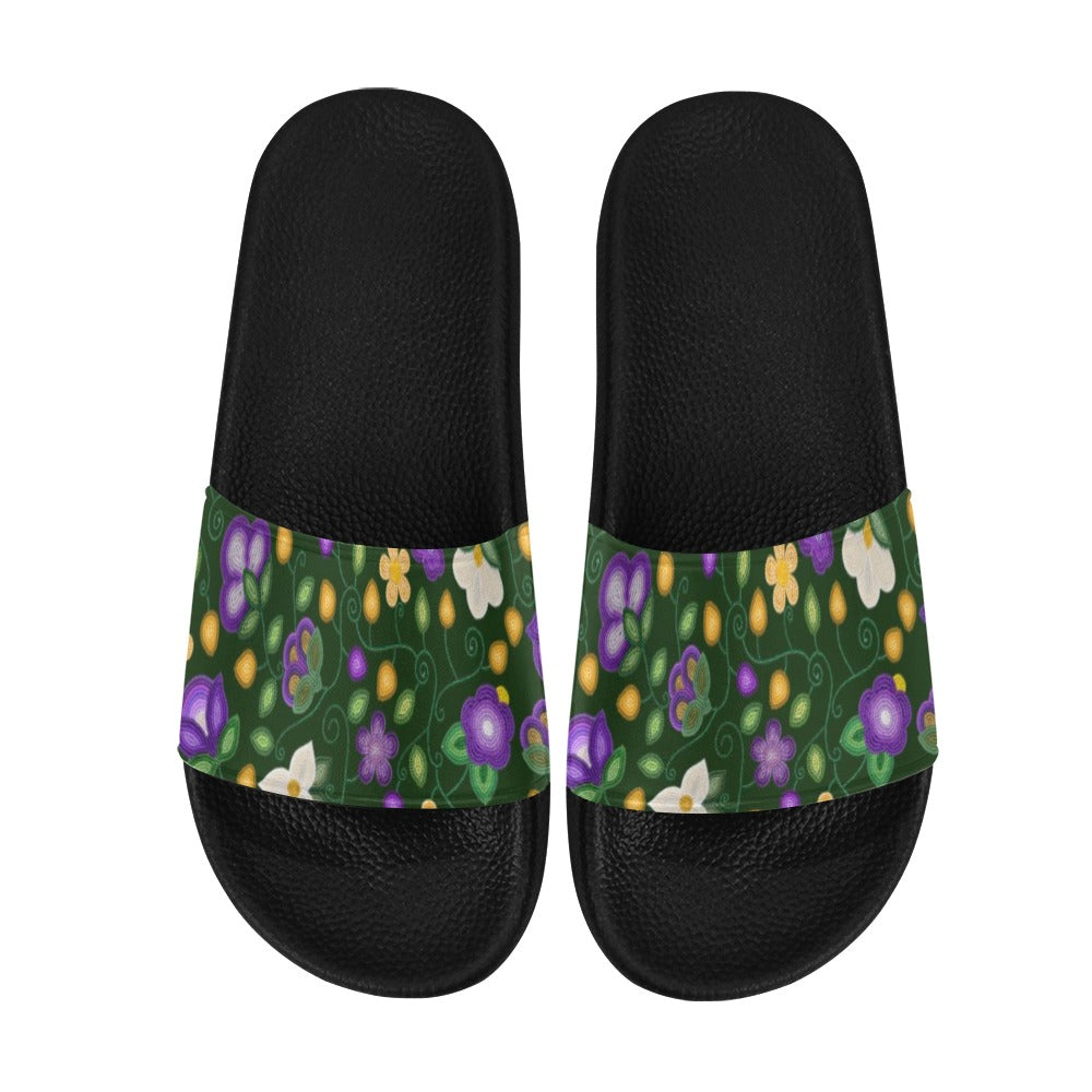 Midnight Moss Bloom Forest Men's Slide Sandals