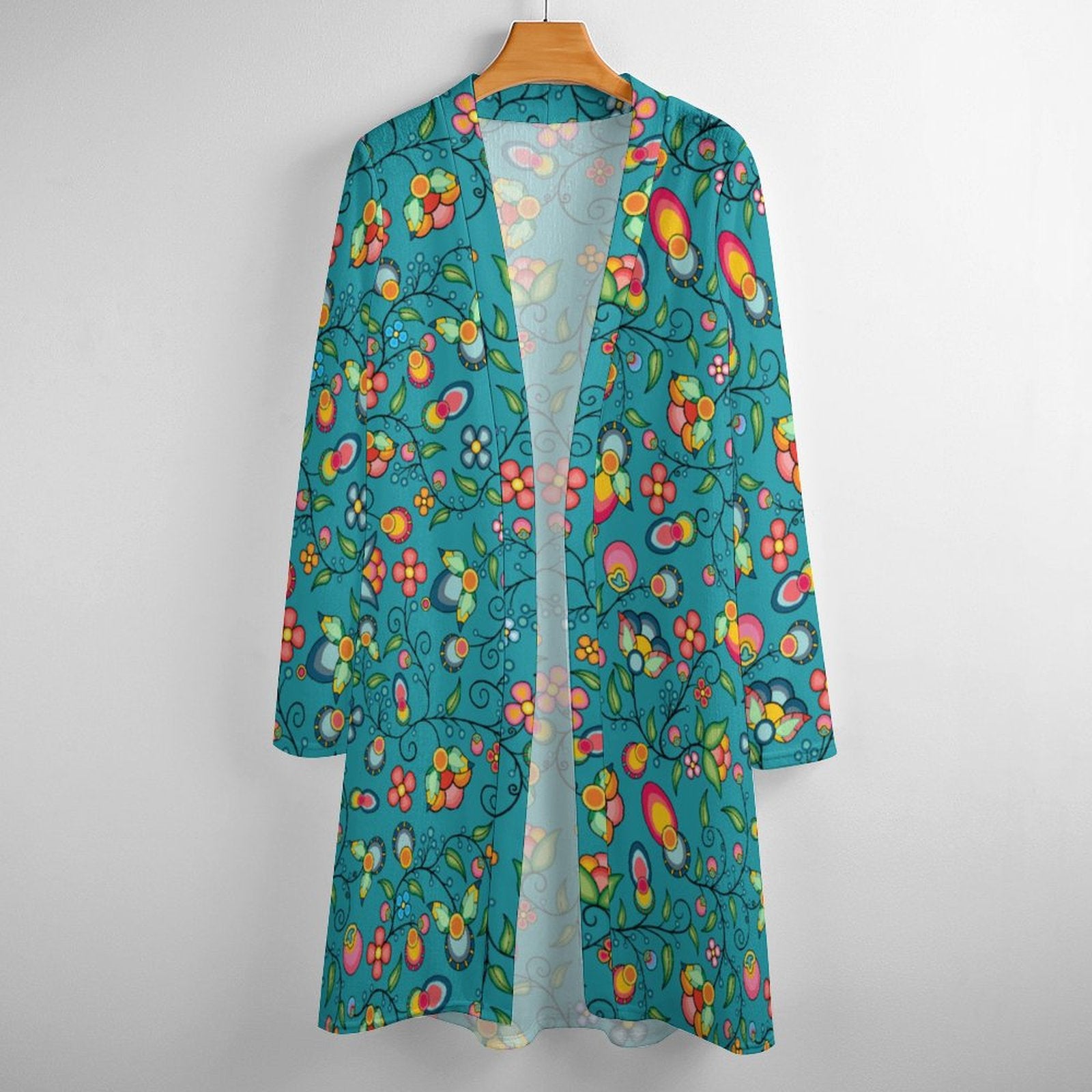Floral Bounty Teal Cardigan