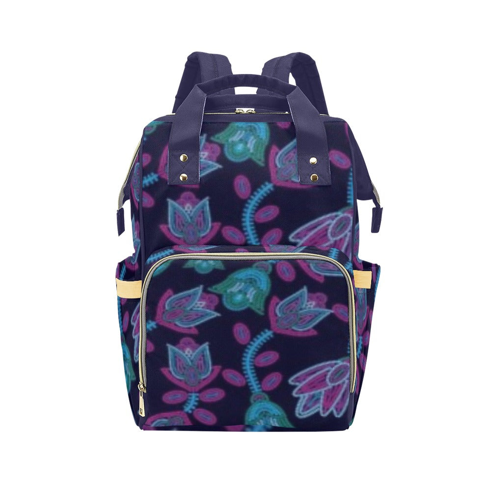 Beaded Blue Nouveau Multi-Function Diaper Backpack/Diaper Bag