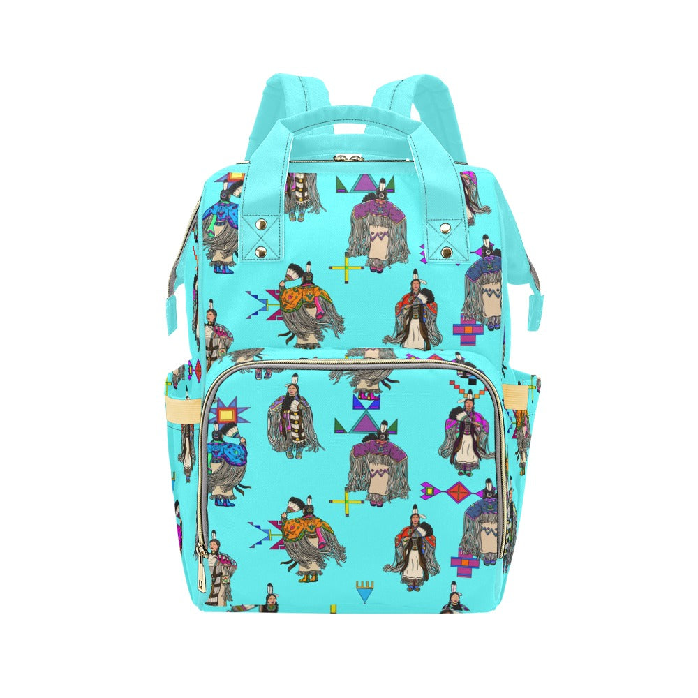 Women's Tradish Dancers Turquoise Multi-Function Diaper Backpack/Diaper Bag