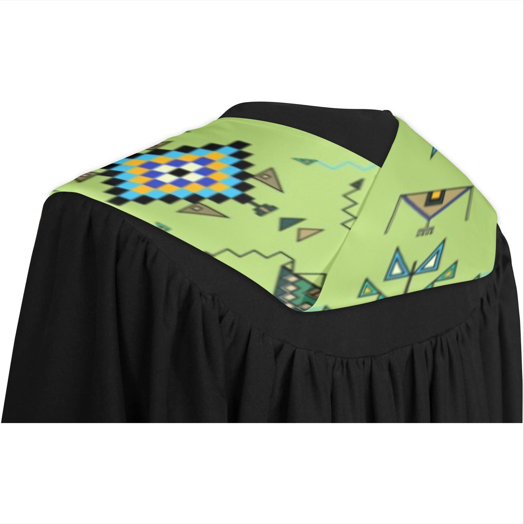Bear Shield Green Graduation Stole