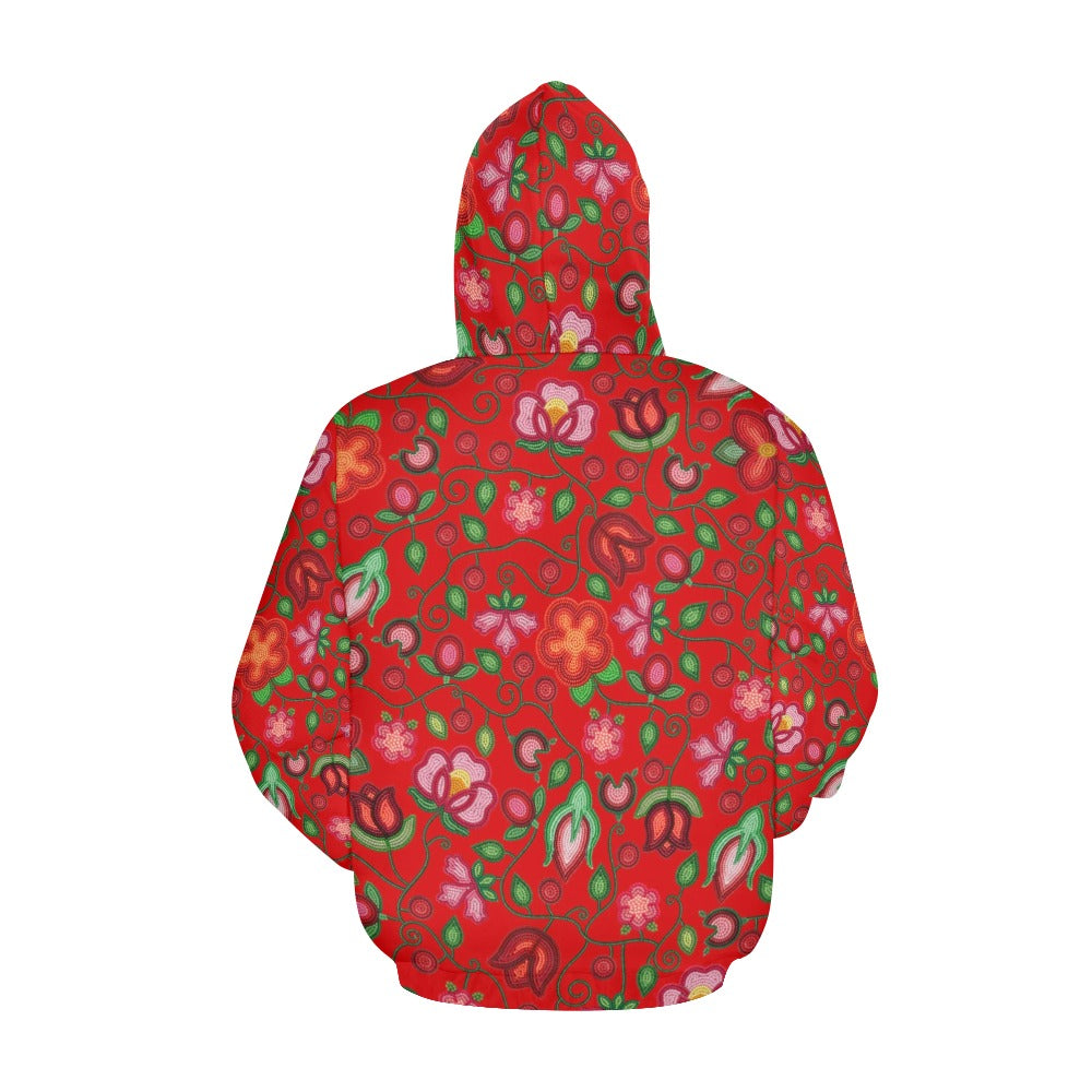 Rose Reverie Red All Over Print Hoodie for Women (USA Size)