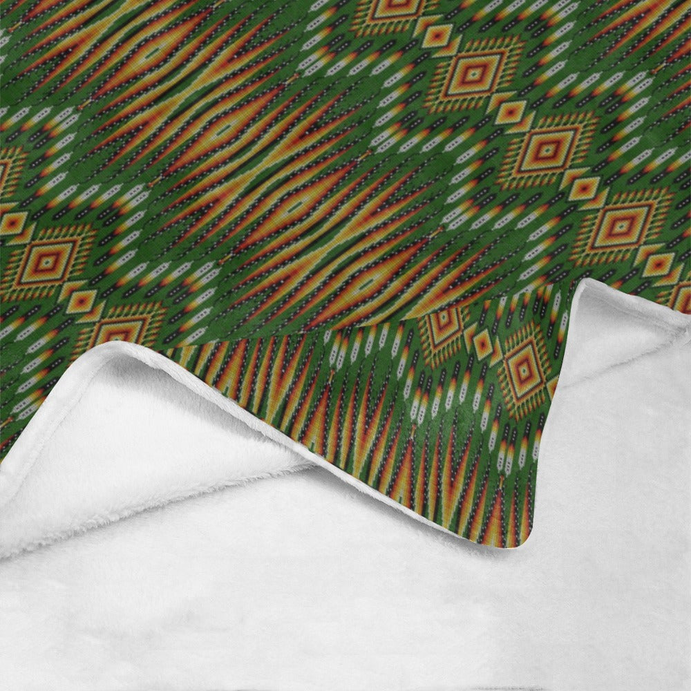 Fire Feather Green Ultra-Soft Micro Fleece Blanket 50"x60"