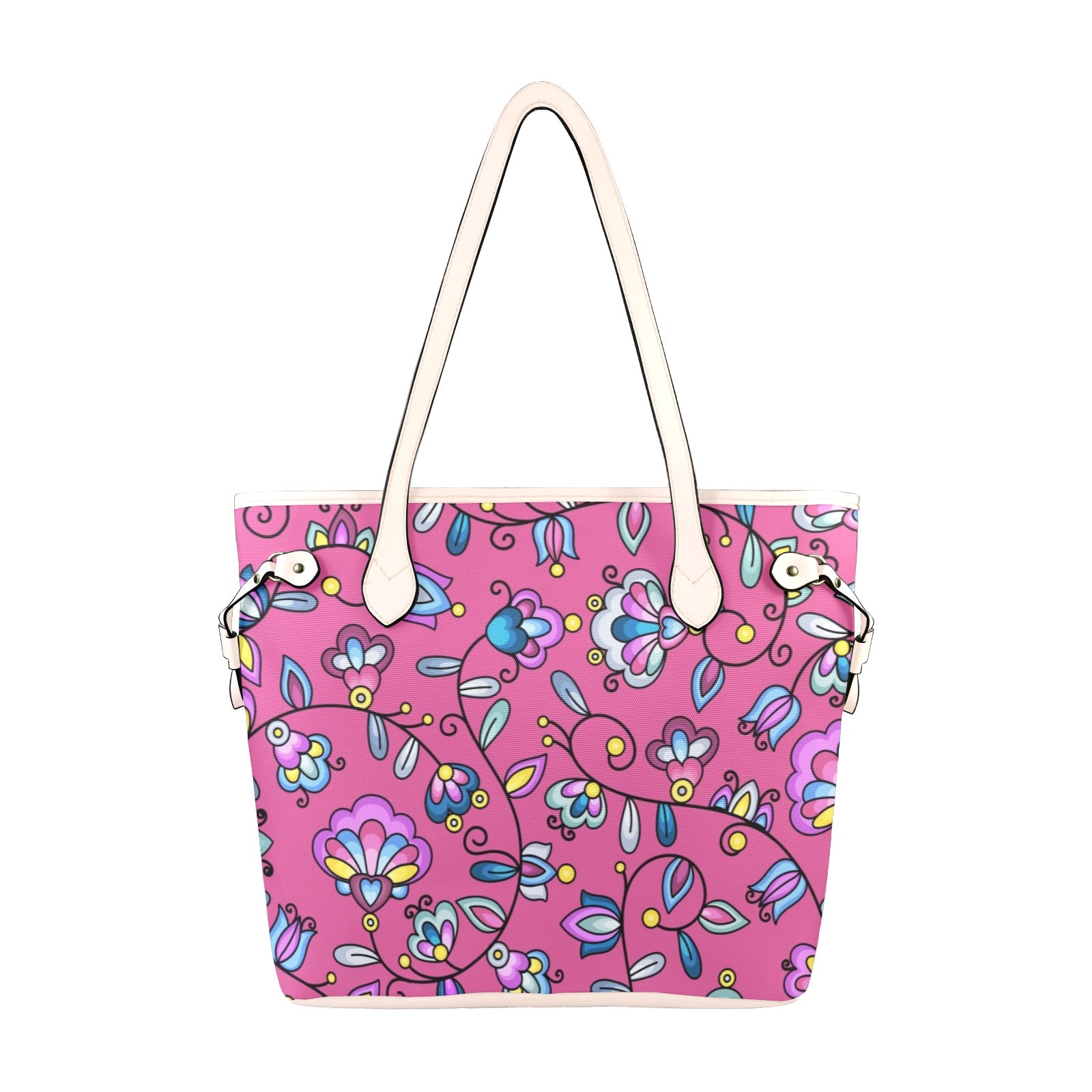 Autumn Bundle Blessing Pink Clover Canvas Tote Bag