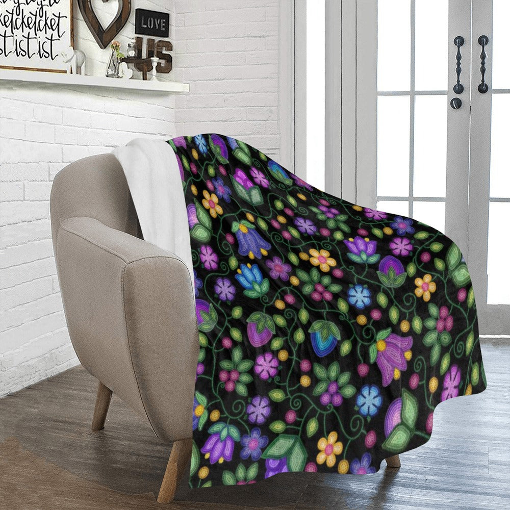 Bloom Uplift Black Ultra-Soft Micro Fleece Blanket 50"x60"