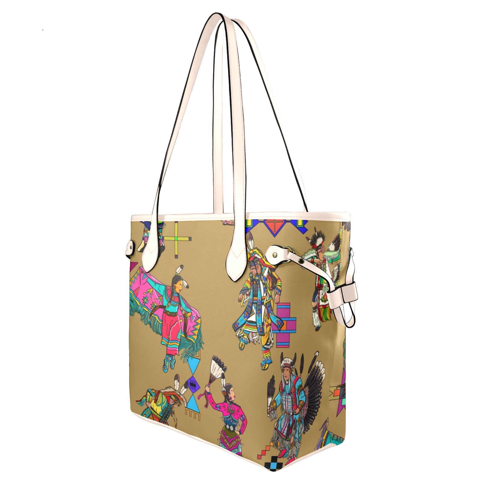 Grand Entry Dancers Earth Clover Canvas Tote Bag