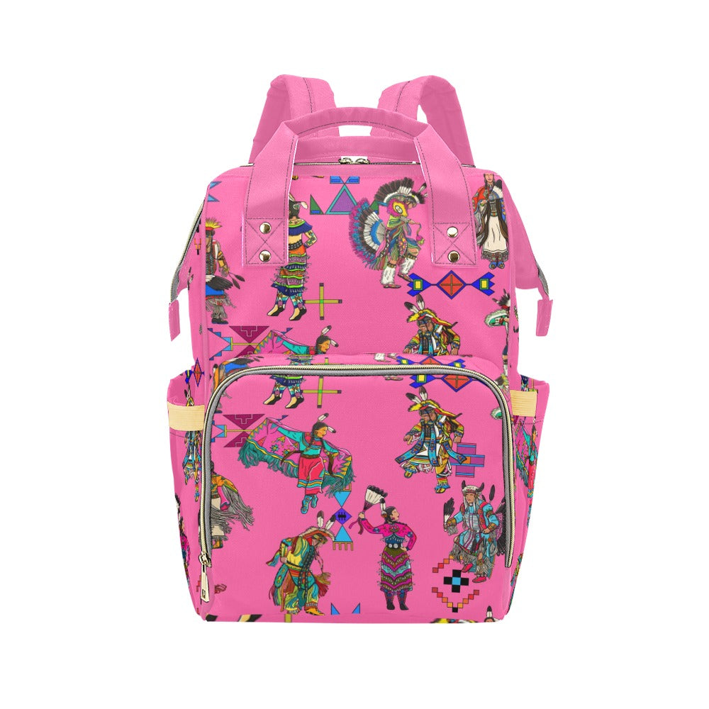 Grand Entry Dancer Pink Multi-Function Diaper Backpack/Diaper Bag