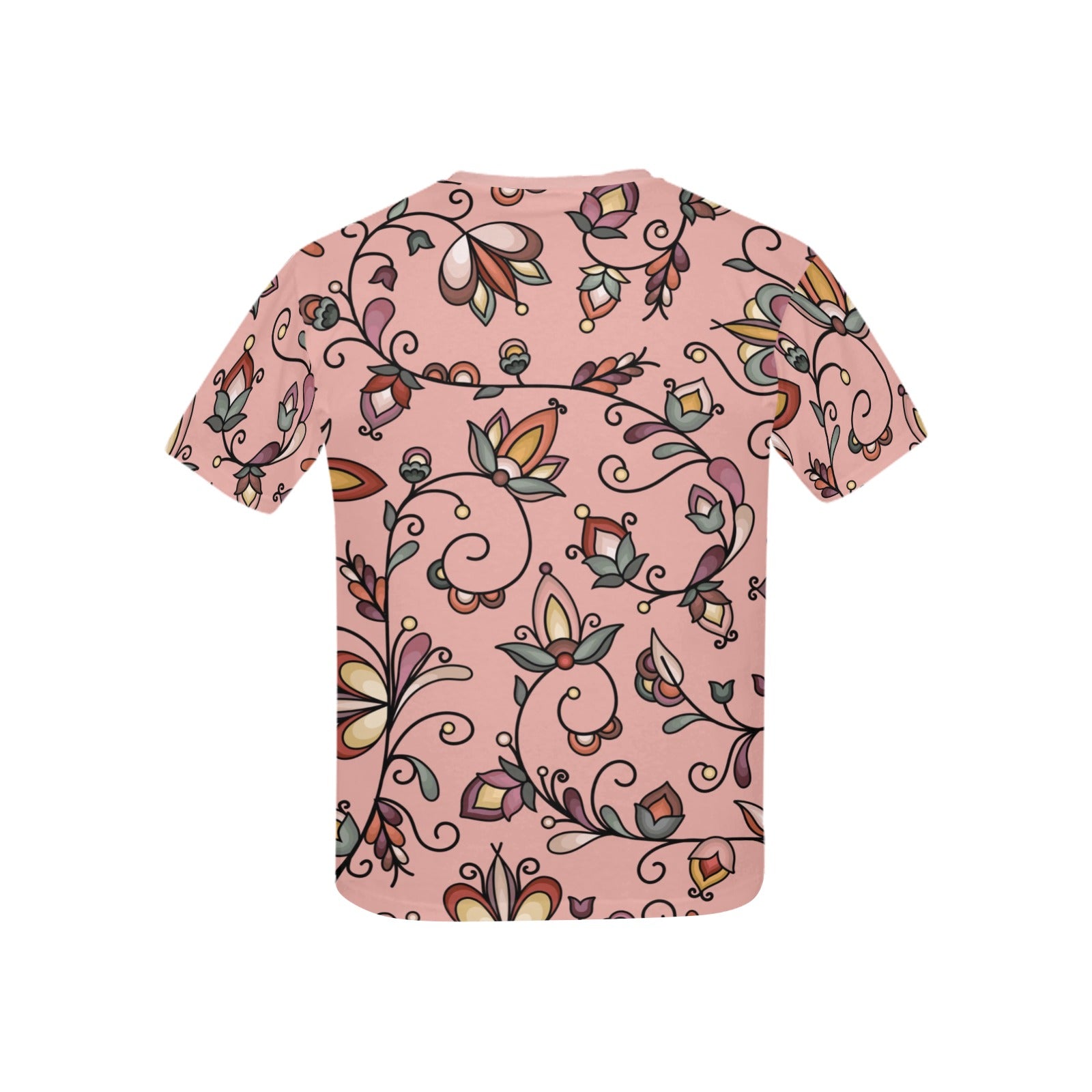 Burnt Sky Petals Peach Kids' T-shirt (USA Size)