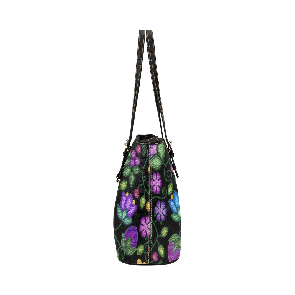Bloom Uplift Black Leather Tote Bag/Large