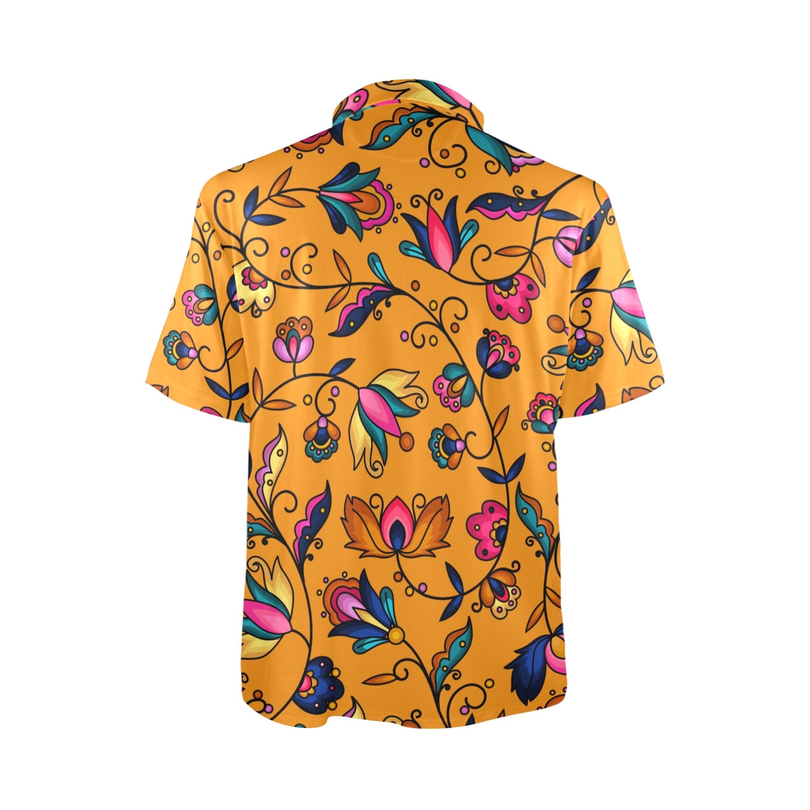 Copper Prairie Petals Orange Polo Shirt