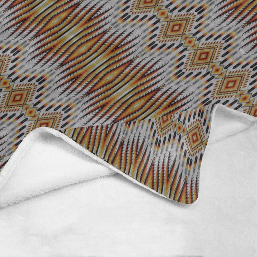 Fire Feather White Ultra-Soft Micro Fleece Blanket 50"x60"